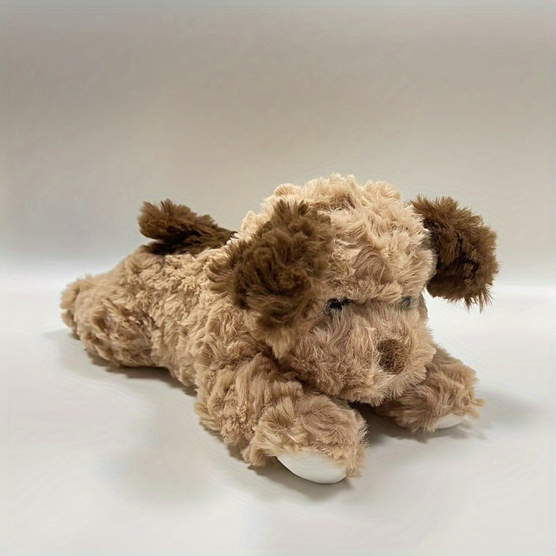 Plush Dog Toy Adorable Brown & Puppy Designs Soft Polyester for Holiday Decor