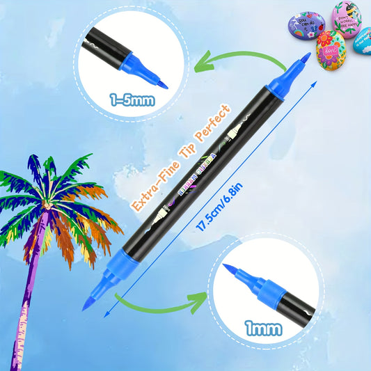 Acrylic Paint Markers Dual Tip Pens for Adults Eggs Wood Rock Plastic