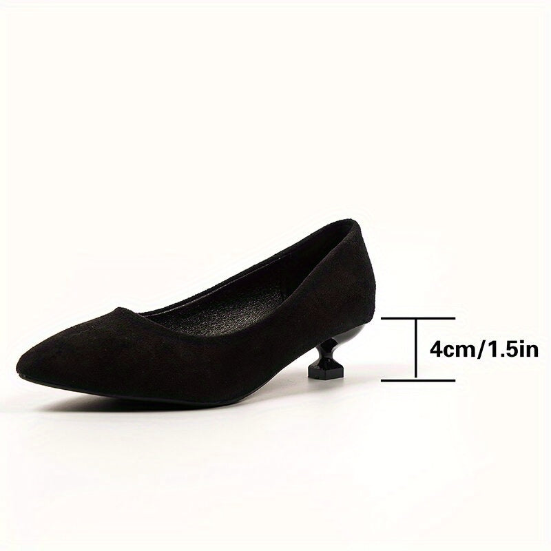 Women's Pointed Toe Kitten Heels Soft Sole Slip On Low Heels