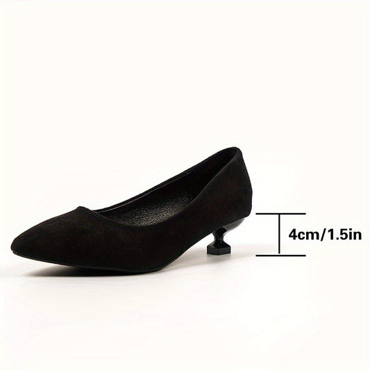 Women's Pointed Toe Kitten Heels Soft Sole Slip On Low Heels