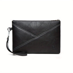 Men's Casual Leather Clutch Bag with Wristlet