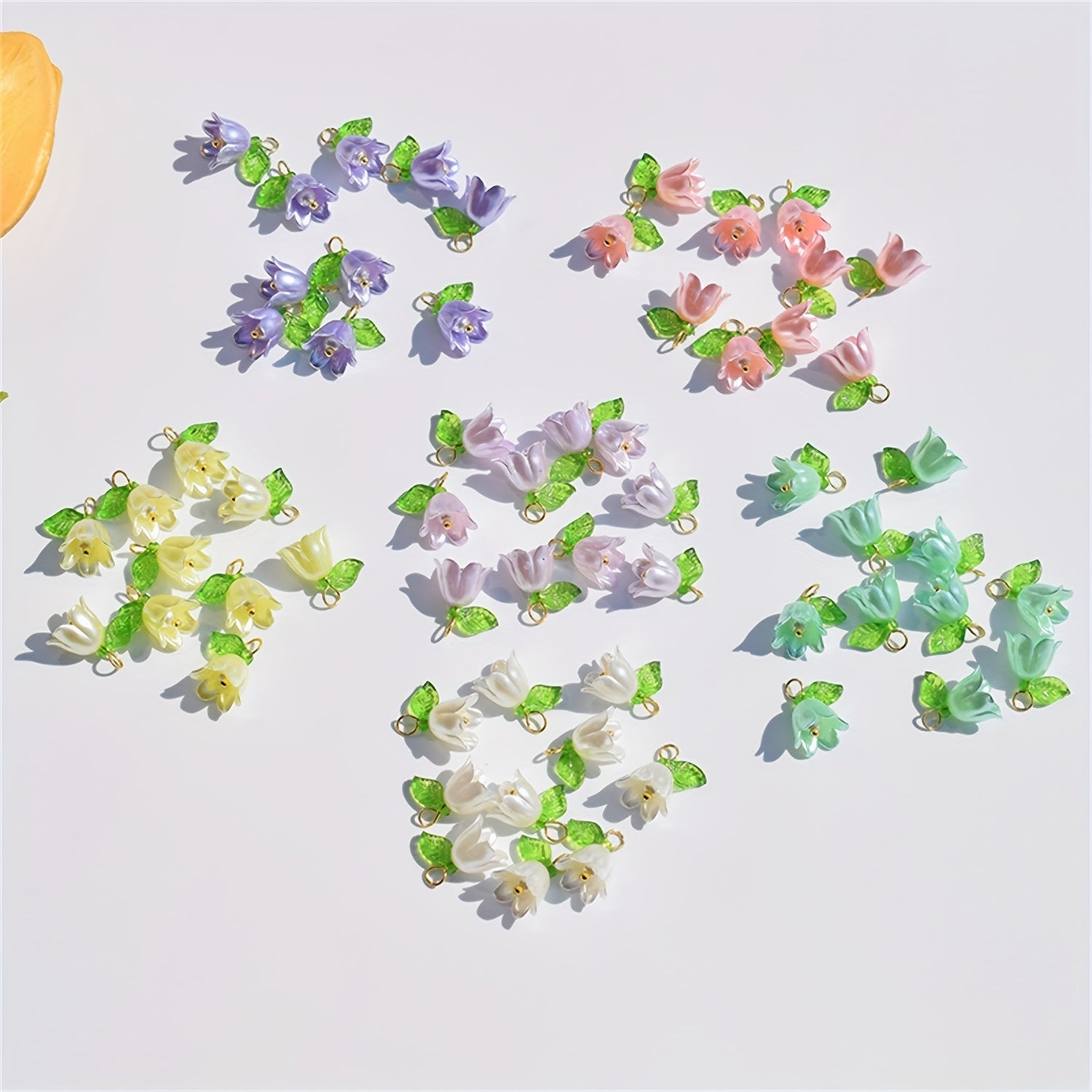 10pcs Pearl Lily Leaf Flower DIY Accessory Set