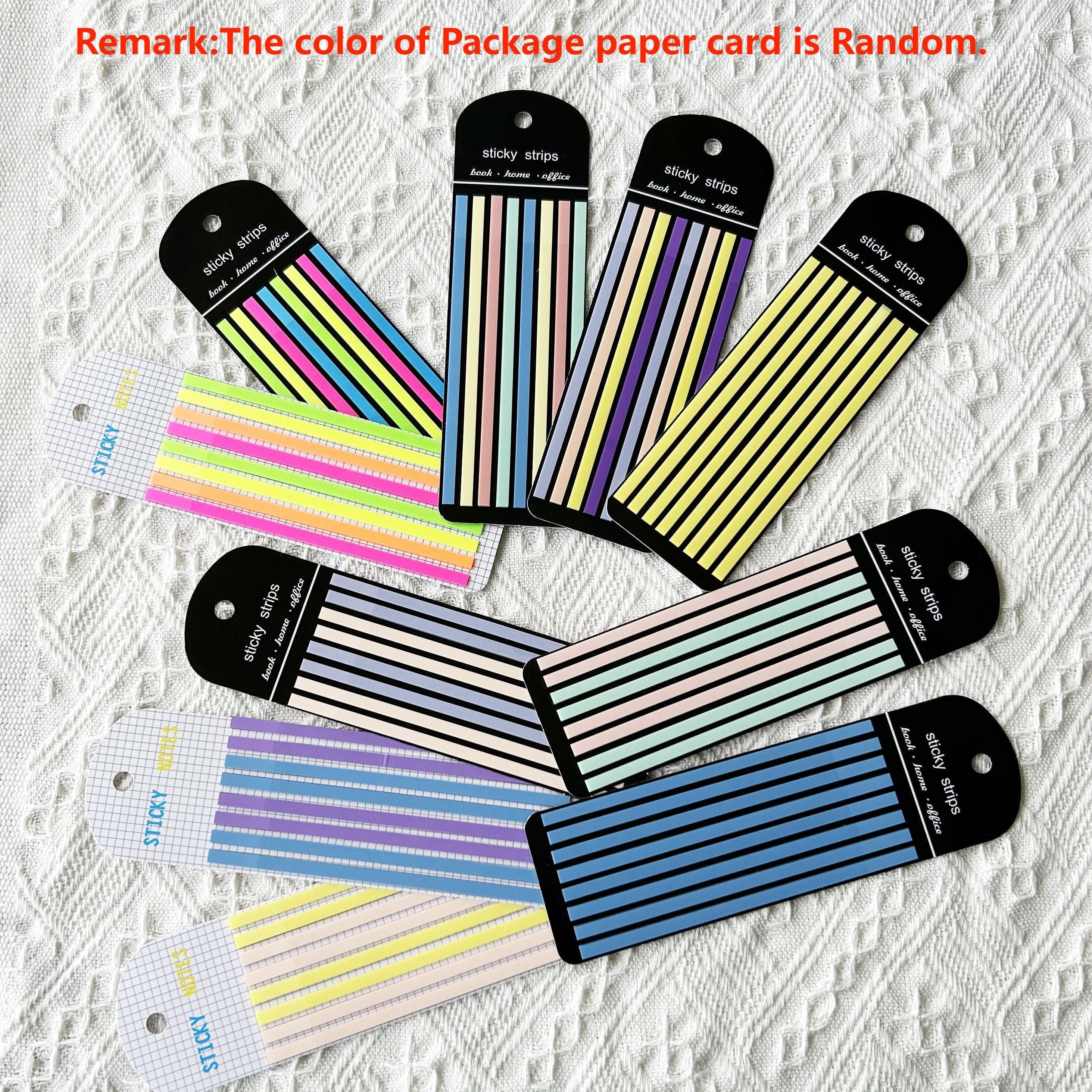 Colorful Thin Long Strip Index Stickers Translucent Sticky Notes