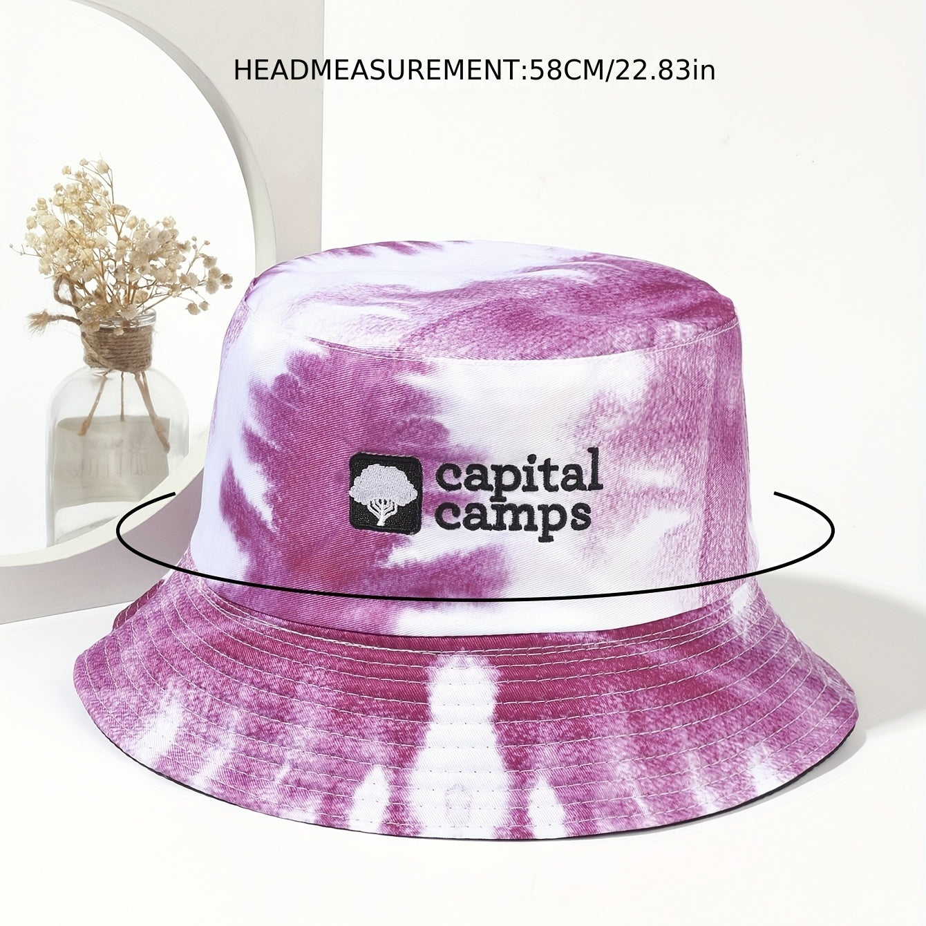Tie Dye Reversible Bucket Hat Laser Print Unisex Basin Hat