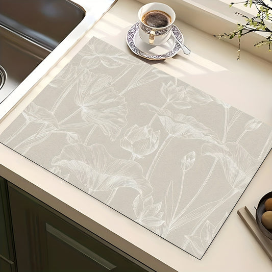Absorbent Dish Drying Pad for Kitchen Countertop