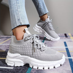 Mesh Breathable Chunky Sports Shoes Lightweight Running Shoes Women's Footwear