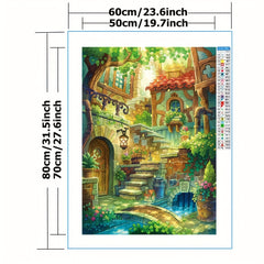 DIY Cross Stitch Kit - Fairy Garden Pattern - 11CT Printed Canvas