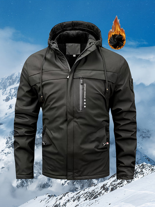 Men's Soft Shell Jacket Hooded Vintage Casual Comfy Jacket