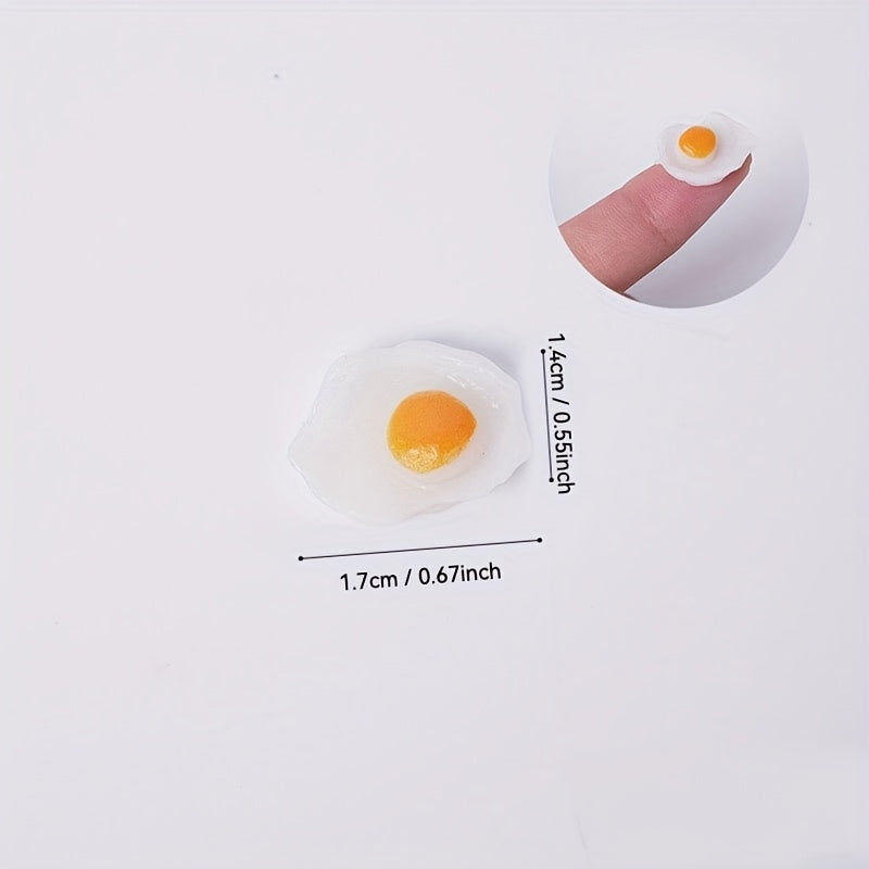 10 Dollhouse Kitchen Accessories Fried Egg Models Realistic Food Decorations