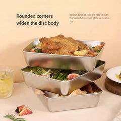 Stainless Steel Towel Tray With Cover Square Serving Tray