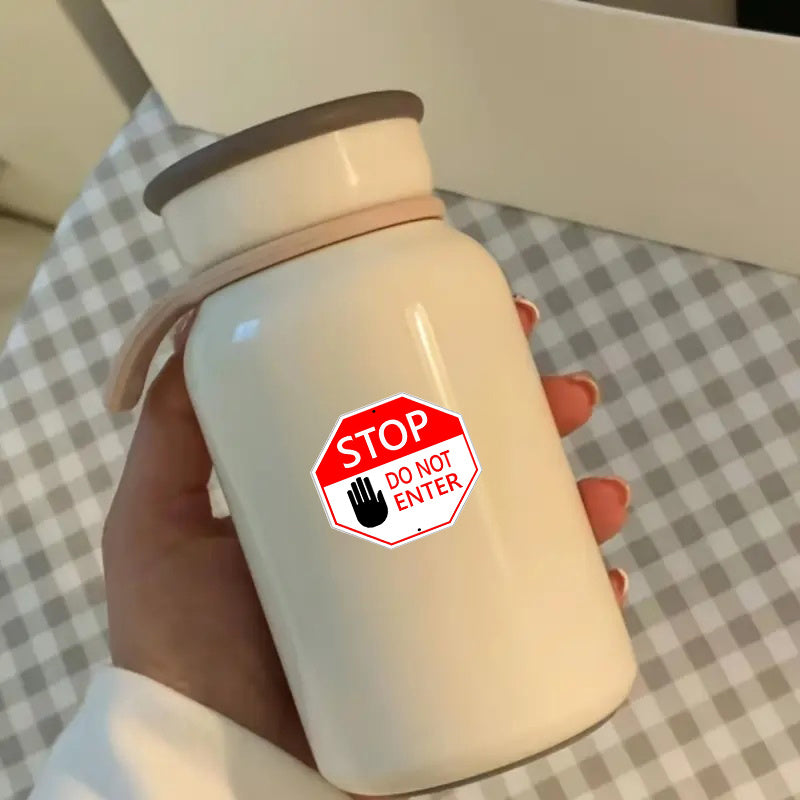 Stop Do Not Enter Vinyl Stickers - Smooth Surface Decorations