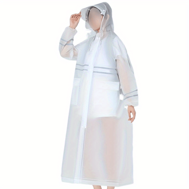 Men's Waterproof Reflective Rain Poncho Pink
