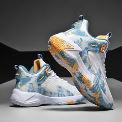 Men's Block Basketball Shoes Comfy Breathable Lace Up Sneakers