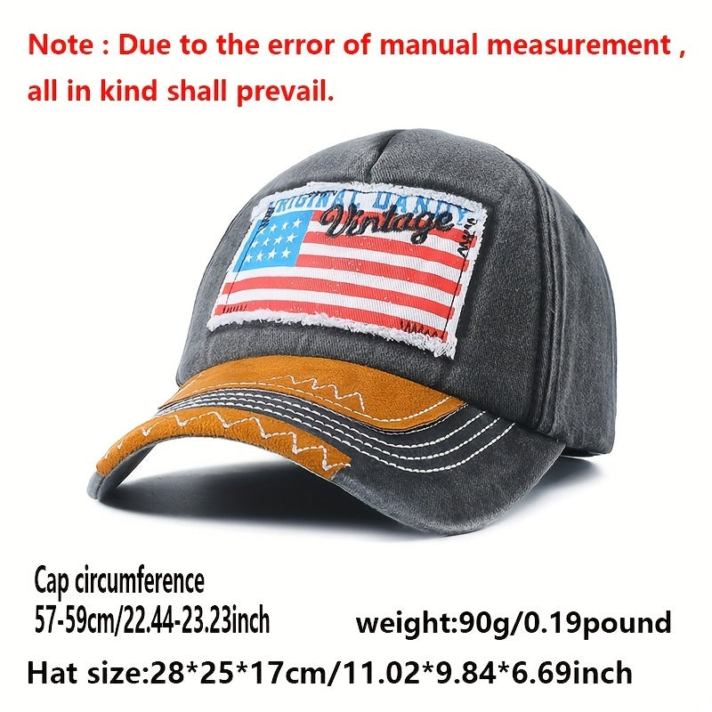 Red Flag Pattern Casual Style Baseball Cap With Red Embroidered Letters
