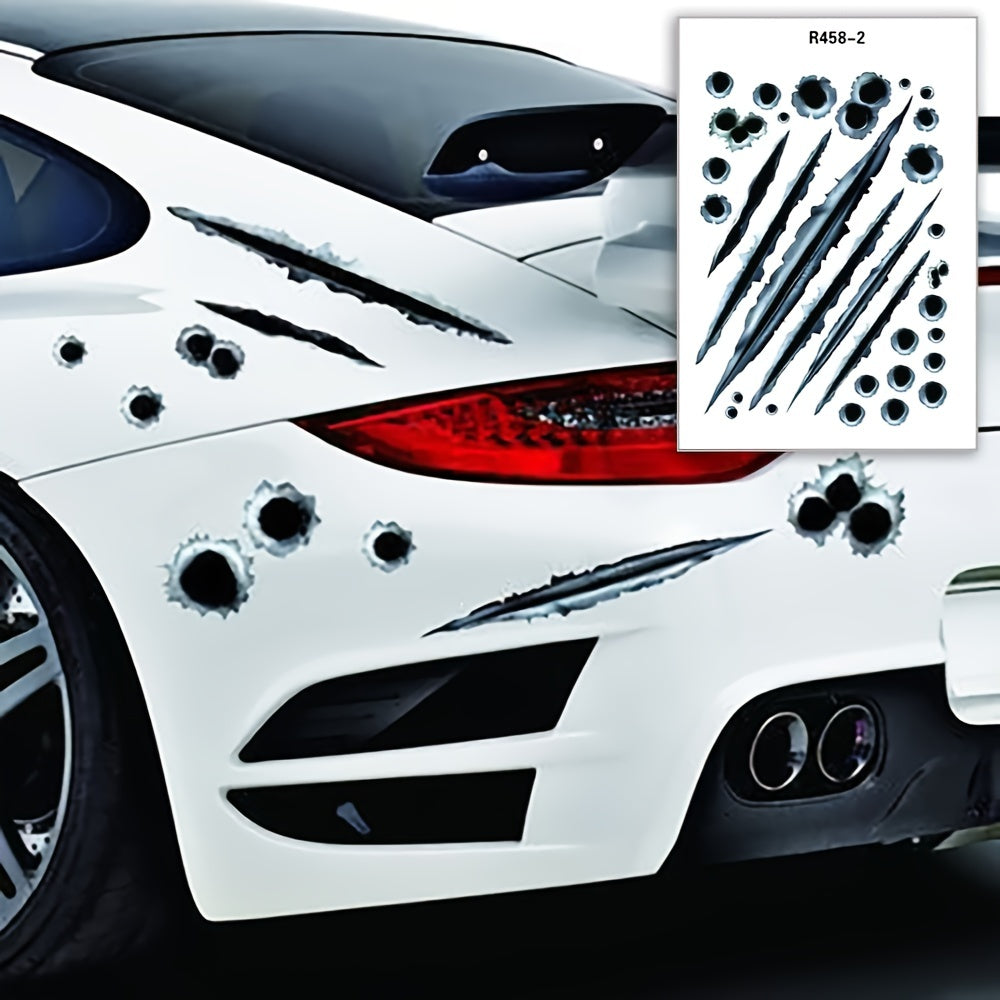 3D Simulation Bullet Hole Car Sticker Set