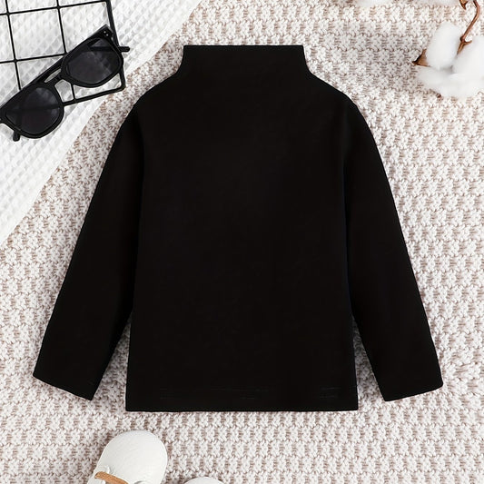 Stand Collar Long Sleeve Bottoming Shirt for Baby Girl