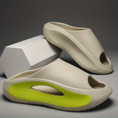 Men's Non Slip Platform Slides Comfortable Pillowy Slides for Summer