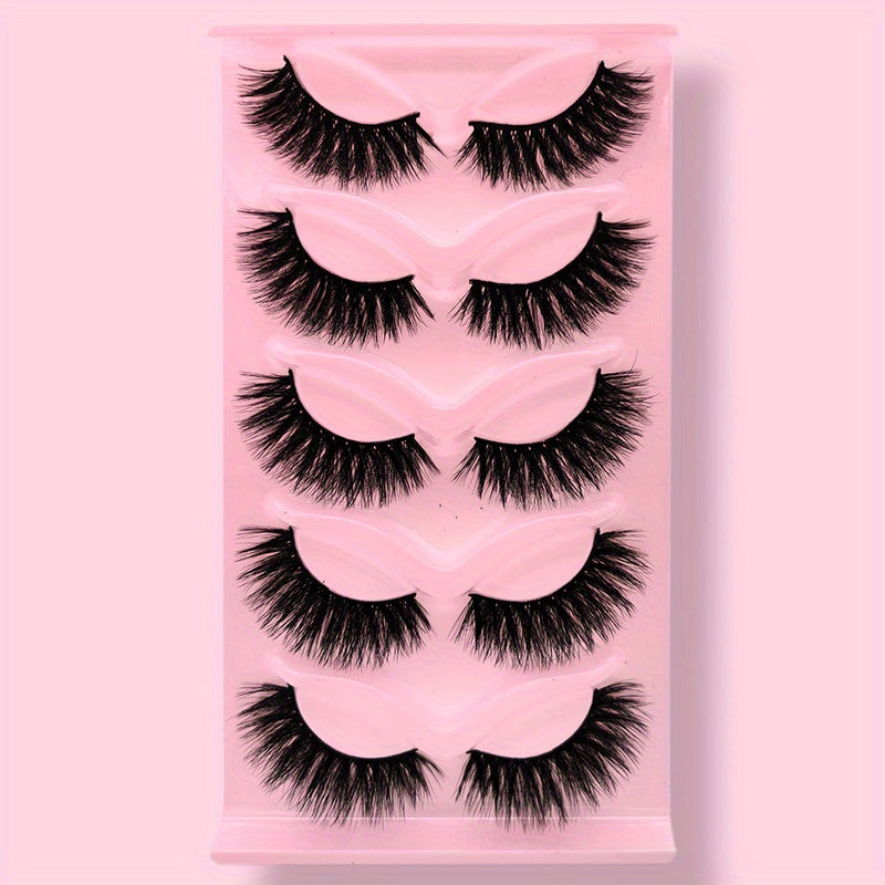 3D Faux Mink False Eyelashes Dramatic Volume Extension 5 Pairs
