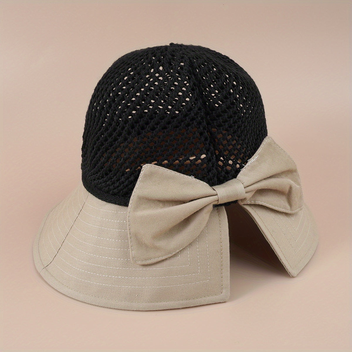 Bowknot Hollow Stitching Bucket Hat Sunscreen Beach Hat