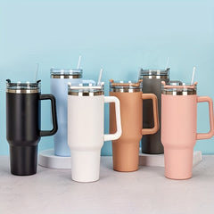 Stainless Steel Water Tumbler Cup Large Capacity with Straw