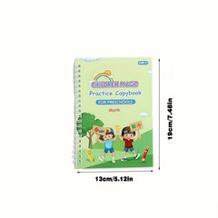 Educational Exercise Books with Groove Templates for Math and Letters Practice