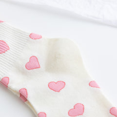 4 Pairs Women's Sweetheart Pattern Mid Tube Socks