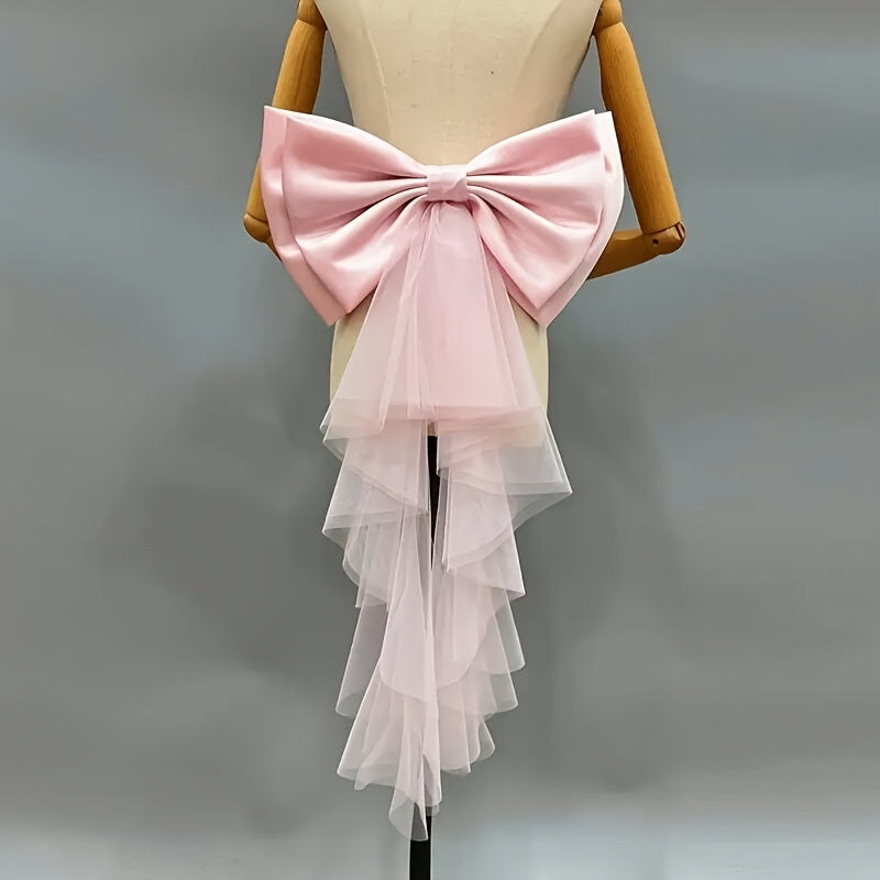 Royal Court Style Bridal Accessory Mesh Bowknot Tulle Waistband