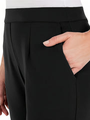  High Rise Straight Leg Pants with Pockets
