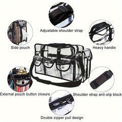 Transparent PVC Outdoor Cosmetics Bag Large Capacity