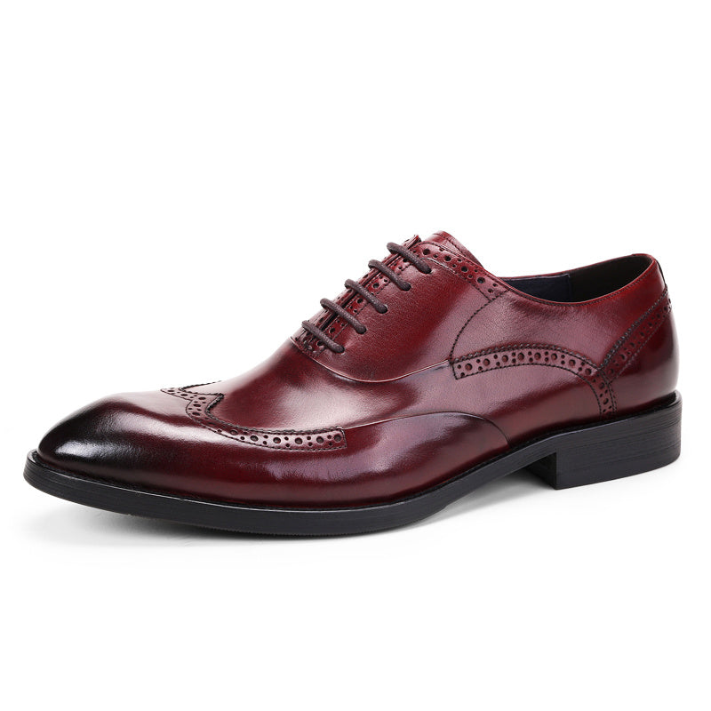 FARWARWO Men's Wingtip Brogue Leather Dress Shoes