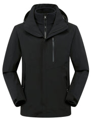 Men's Thermal 3-in-1 Jacket Windproof Stand Collar Zip Pockets