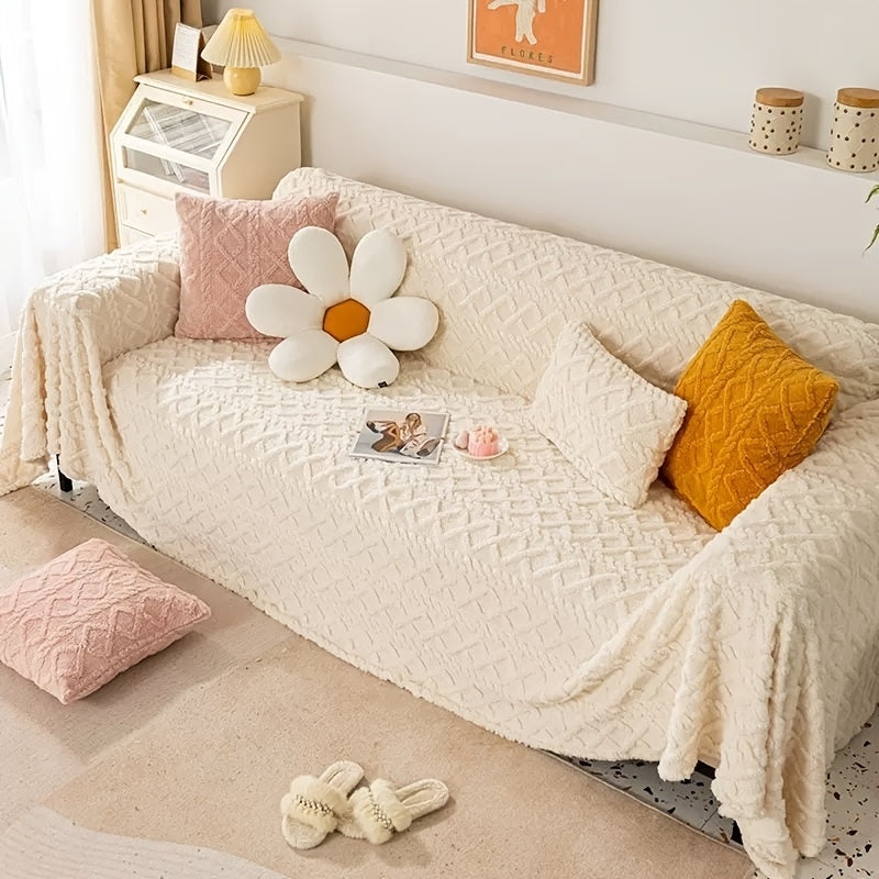 Soft Plush Sofa Slipcovers Anti Scratch Cushion Cover Home Decor