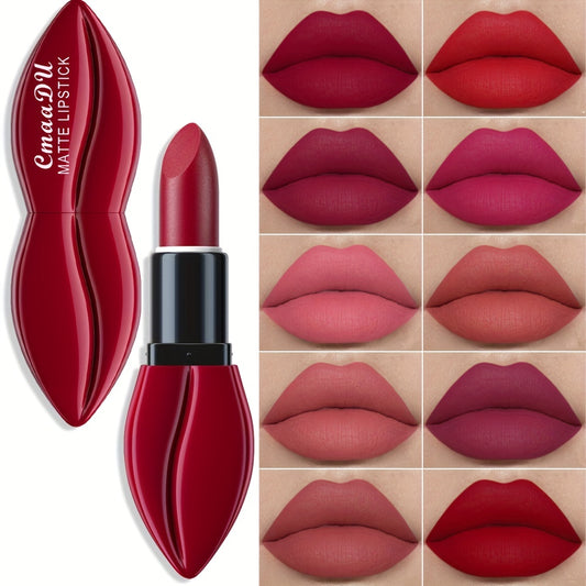 CmaaDu 10 Matte Lipstick Waterproof Lip Gloss for Colored Lip Makeup