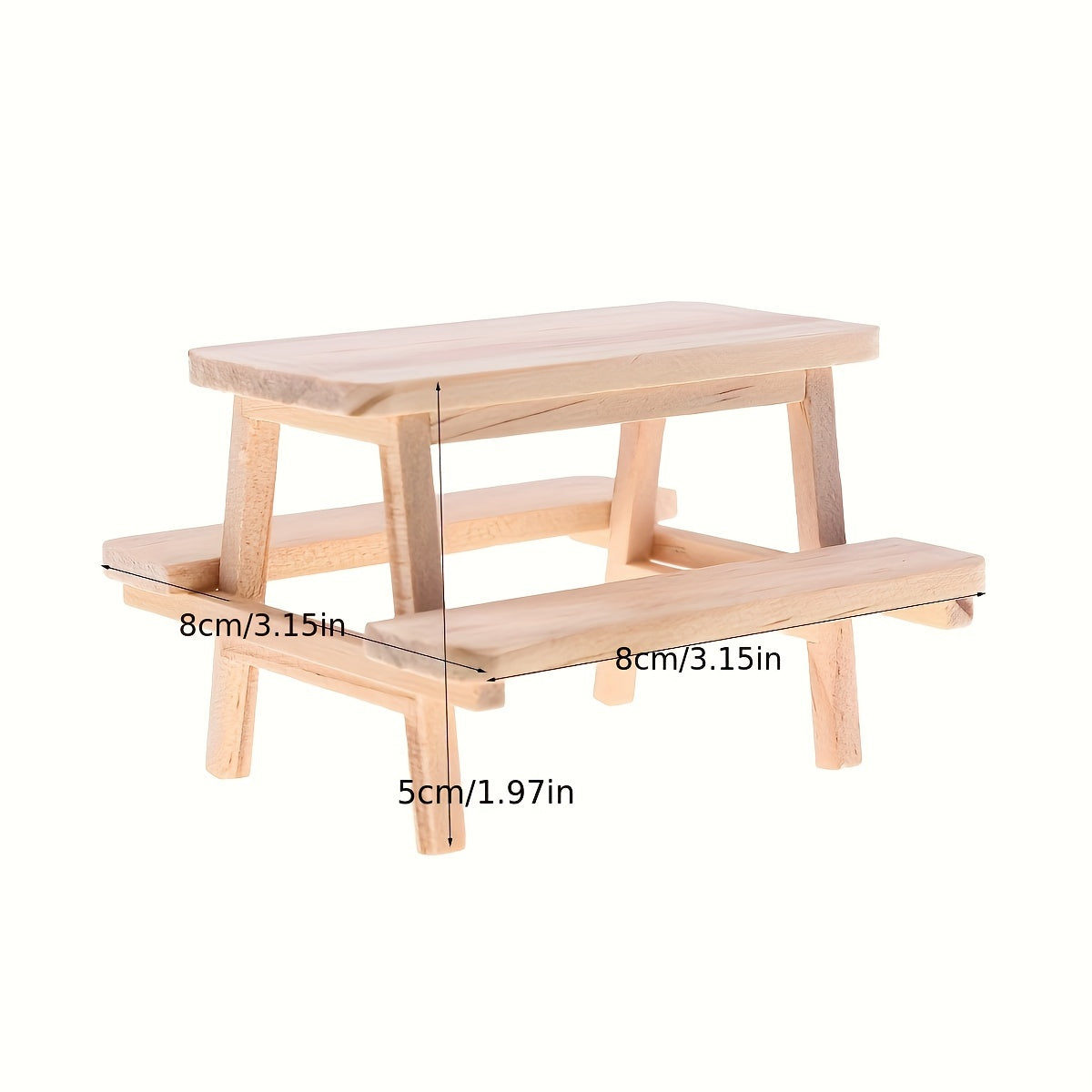 1:12 Scale Wooden Table & Chair Set Dollhouse Furniture Micro Doll Food Play Sce