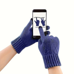 Men's Winter Plush Warm Touch Screen Gloves for Outdoor Activities