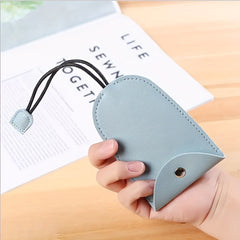 Key Pouch Organizer PU Leather Key Case w/ Pull Strap Ring