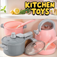 Dreamy Pink Mini Kitchen Toys Pretend Playset for Cooking Skills