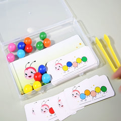 Wooden Worm Bead Eating Game for Recognition Skills