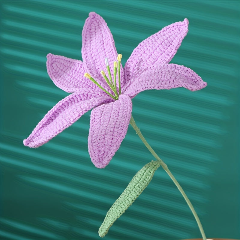 Creative Wool Crochet Flower Knitting Lily Gift Handicrafts Home Decor