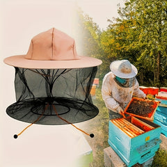 Breathable Beekeeper Hat Wide Brim Sunscreen Mesh Adjustable Fit
