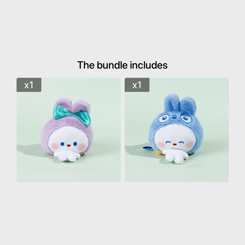 Double-Sided Bunny Doll Charm Plush Toy Pendant for Girls