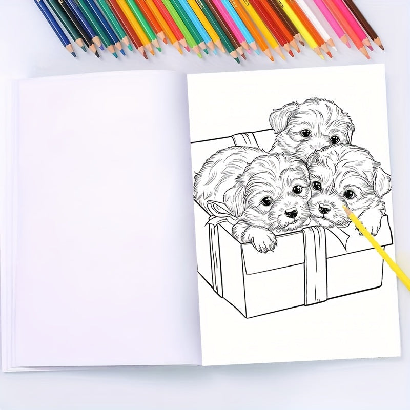 Dogs Coloring Book for Adults & Teens, Relaxation, 22 Pages