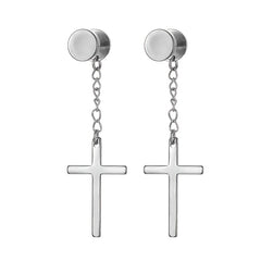 Men's Stainless Steel Cross Earrings