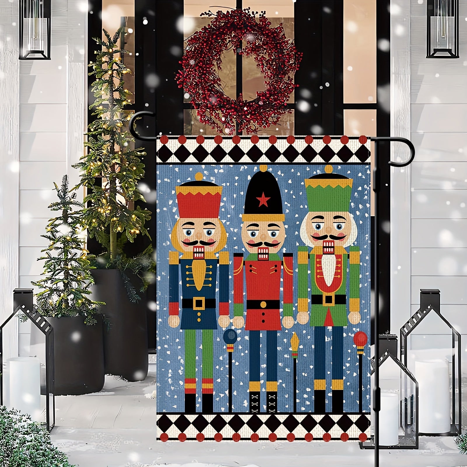 Christmas Soldier Nutcracker Garden Flag Double Side Outdoor Decor