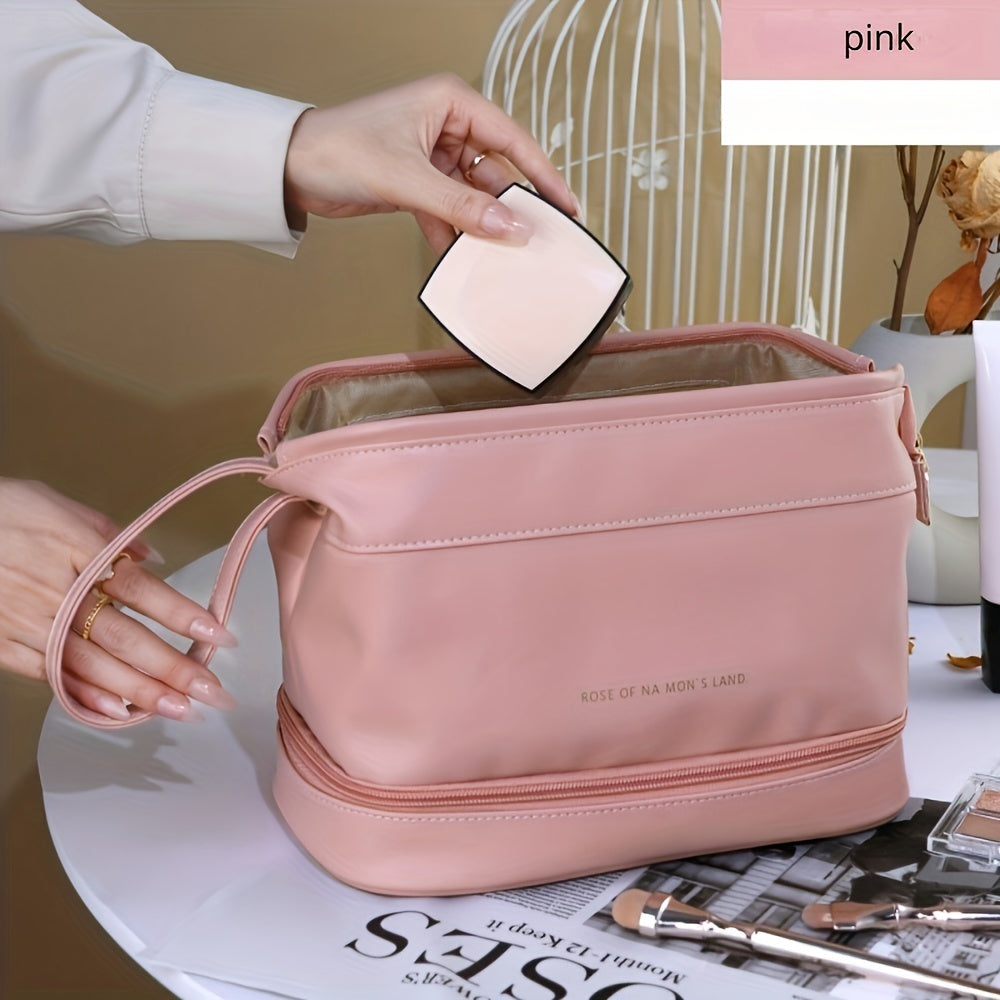 Double Layer Cosmetic Bag Portable Travel Toiletry Bag