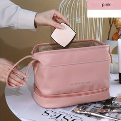 Double Layer Cosmetic Bag Portable Travel Toiletry Bag