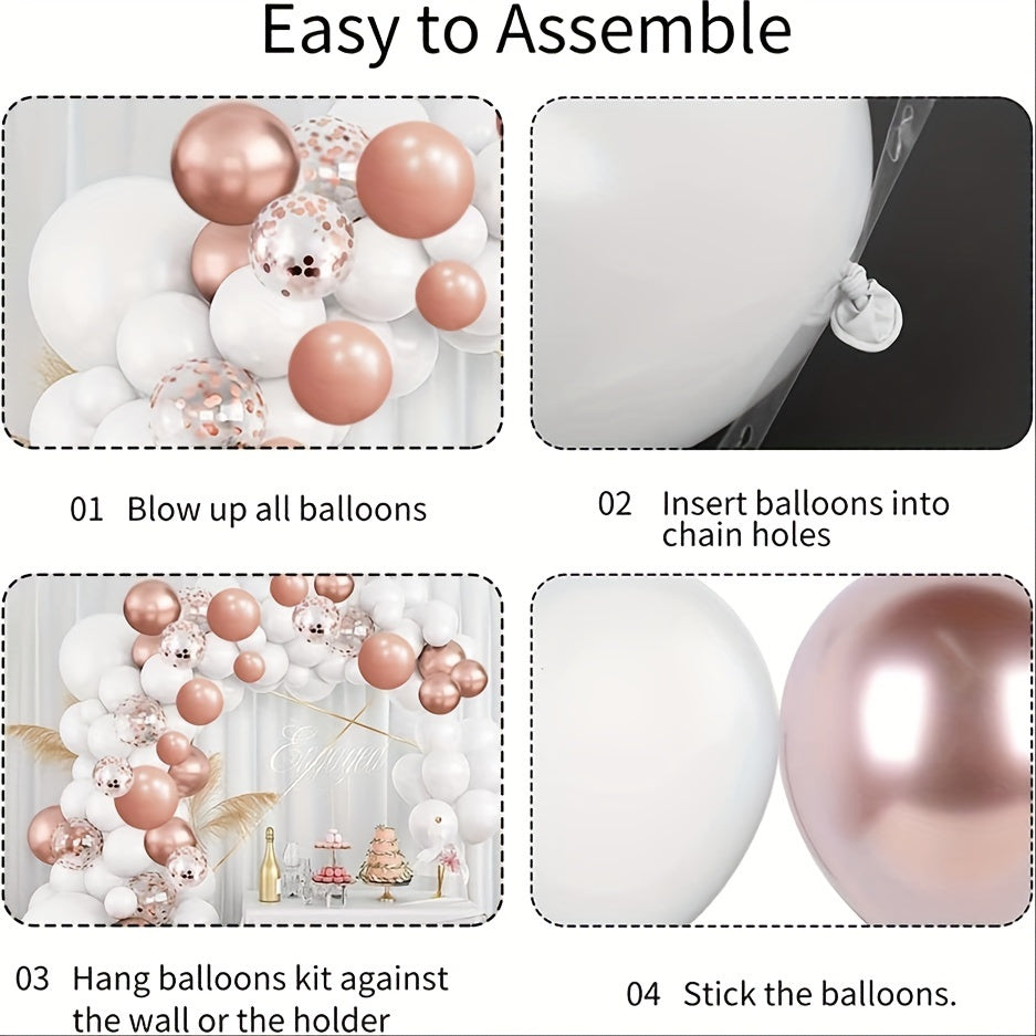 Rose Golden Balloon Arch Kit 96pcs For Birthday Wedding Party