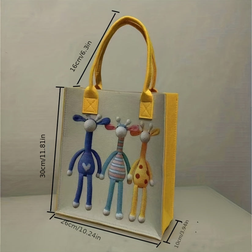 Cartoon Style Student Briefcase for Commuting and Shopping