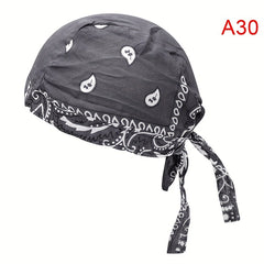 Bandana Hat Unisex Durag Print Cap Pirate Head Scarf