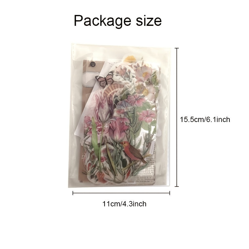 200pcs Vintage Scrapbook Material Journaling Paper Stickers